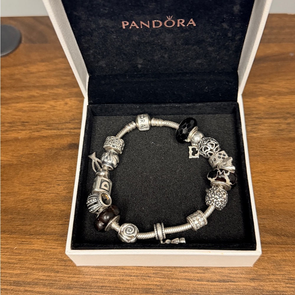 Pandora Black and Silver Charm Bracelet